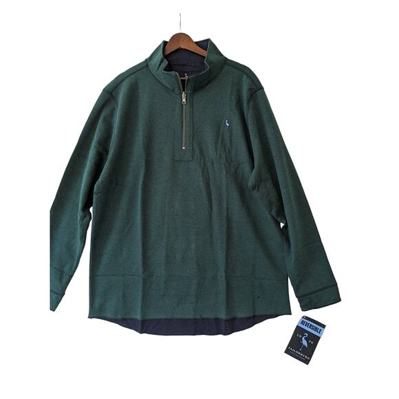 Tailor Byrd Reversible Pullover Sweatshirt XXL Hunter Green 1/4 Zip Mock Neck - Picture 1 of 7